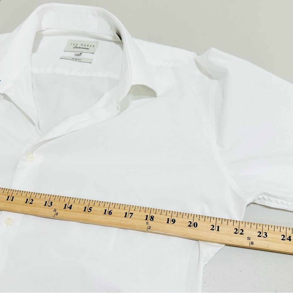 Ted Baker Endurance White Dress‎ Shirt Men’s Size 17 Slim Fit Long Sleeve - Picture 4 of 6